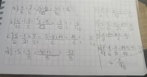 afectua las siguientes adiciones o sustracciones y simplificar a 3/8+2/ ...