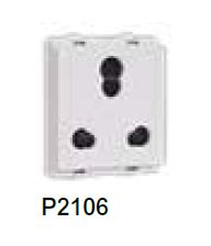 10A/16A 2 Module 3-Pin Socket Outlet with Shutter White P2106 ...