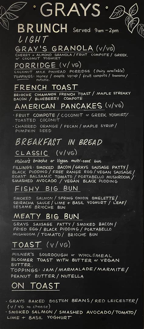 MENU — Grays Coffee Shop & Kitchen