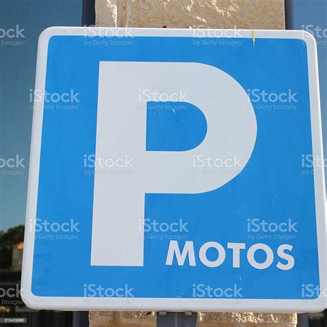 Blue Parking Sign For Motorbikes Stock Photo - Download Image Now ...