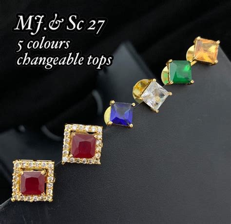 Color changeable stone earring set for women – www.soosi.co.in