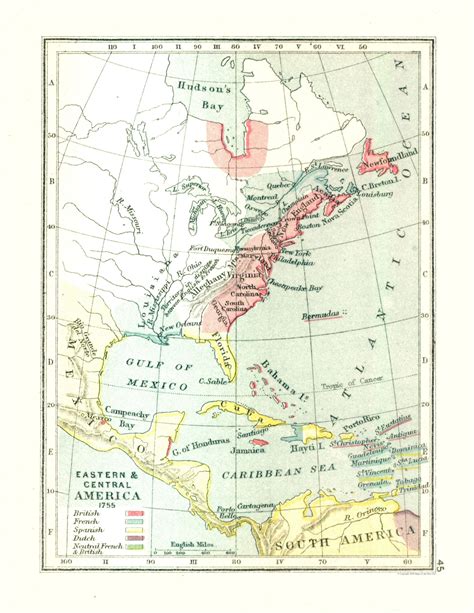 Historic Map - Eastern Central America - Gardiner 1755 - 23 x 29.80 - – Maps of the Past