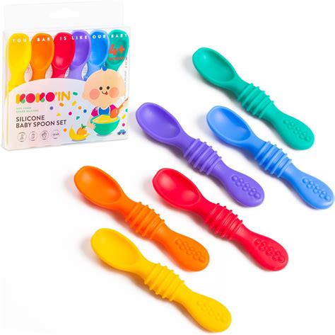 Amazon.com: KOKO’IN Silicone Baby Spoon Set – 6-Pcs Set Feeding Spoons ...