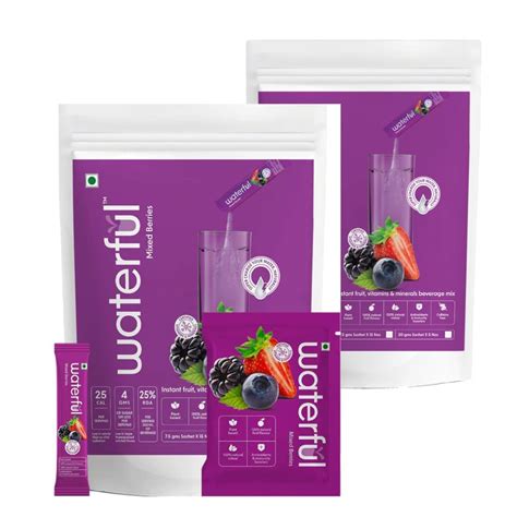 Waterful Mixed Berries 7.5 gms X 15 Sachets, Hydration drink, 10 ...