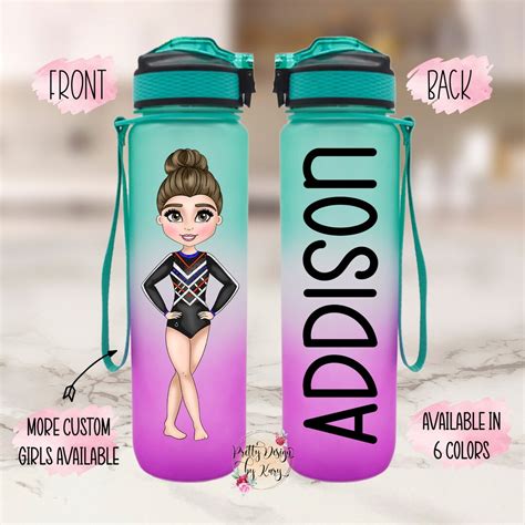 Gymnastics Water Bottle, Gymnastics Gifts, Personalized Water Bottle ...