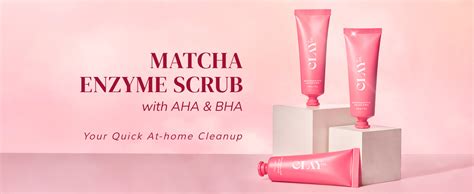 ClayCo Matcha Enzyme Scrub with AHA + BHA | Gentle Exfoliation | Deep ...