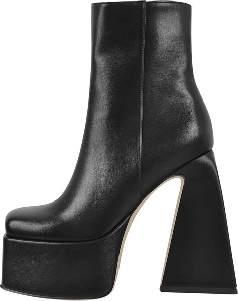 Buy Yolkomo Platform Boots for Women Chunky High Heel Ankle Boots ...