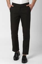 Buy Men Black Solid Regular Fit Trousers Online - 459425 | Peter England