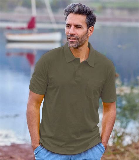 Pack of 4 Men's Jersey Polo Shirts - Khaki Black Blue Navy | Atlas For Men