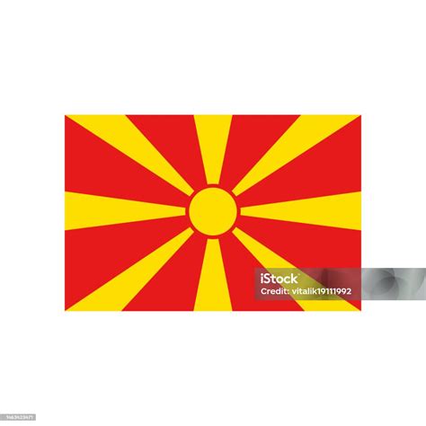 North Macedonia Flag State Flag Flat Style Stock Illustration ...