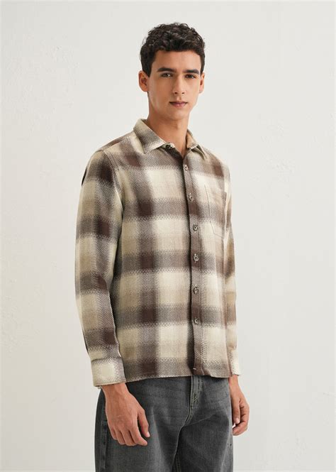 Brown Checked Overshirt