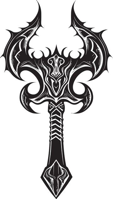 Axe of valor fantasy battle logo warforged weaponry axe vector icon ...