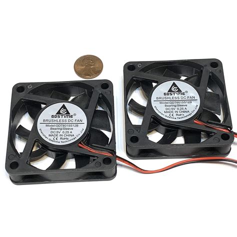 2 Piece DC Brushless Cooling Fan 5V 60mm x 15mm 2Pin Computer Heatsink ...