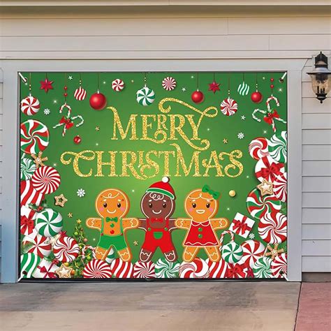 Alcott Hill® Christmas Garage Door Banner 7x9?ft Peppermint Candy Cane ...
