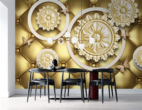 Flower Leather Look Background wall covering – Myindianthings