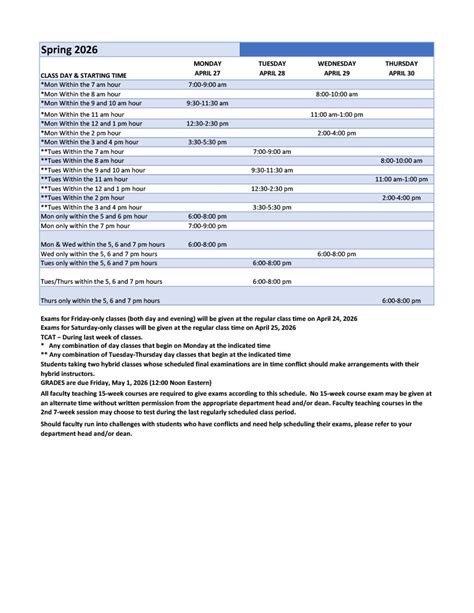 Academic Calendar - Chattanooga State Community College