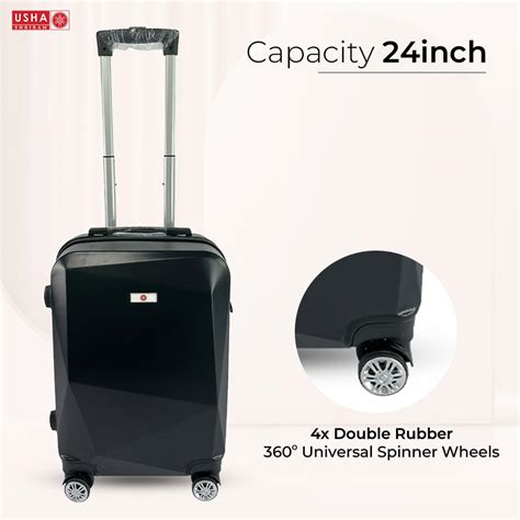 USHA SHRIRAM ABS (Check-in Bag) 24 inch Luggage Bag (65cm) |Trolley Su ...