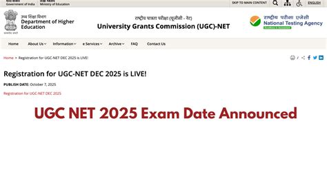 UGC NET 2025 Exam Date Announced - NTA Released Schedule (Dec 31 – Jan ...