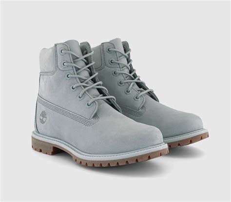 Timberland Premium 6 Inch Boots Light Grey Nubuck - Women's Ankle Boots