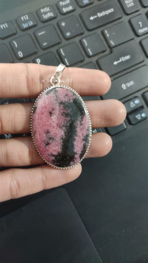 Buy Natural Rhodonite Pendant925 Sterling Silverbig Online in India - Etsy