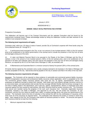 Fillable Online cityofjackson Addendum No 2 RFQP DESIGN BUILD 150 Kw ...