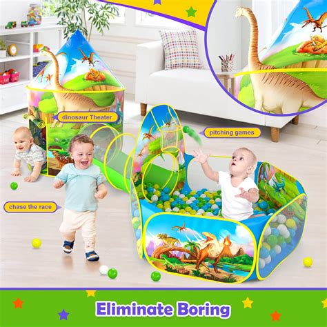 Buy PigPigPen 3pc Dinosaur Play Tent for Kids with Big Roar Button ...