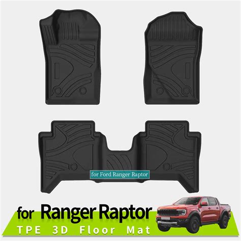 3D Floor Mats for Ford Ranger Raptor 2023 2024 All-Weather Anti-Slip ...