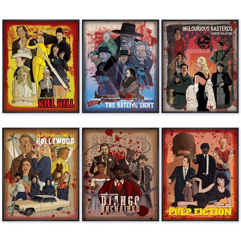 Buy Pulp Fiction s Retro Room Decor - 11x14 Inches UNFRAMED Set of 6 ...