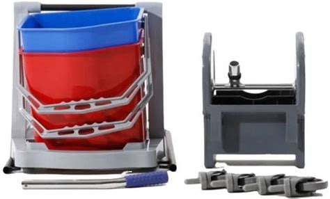 SWACLEAN Double Bucket Wringer Trolley 40 LTRS | Hospitals & Hotels Mop ...