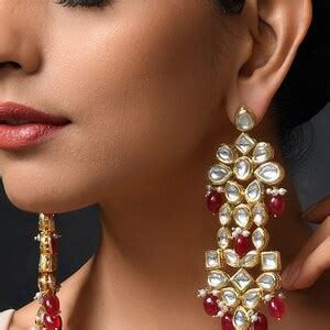 Buy Pink Gold Plated Kundan Earrings/kundan Earrings/gold Plated ...