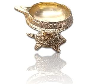 Buy ThirteenKcanddle Brass Kuber Diya with Turtle Base for Pooja Puja ...