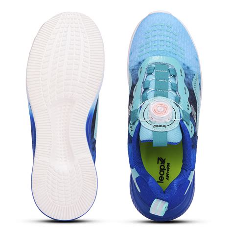 LEAP7X BOUNCEBUDE Sea Green Sports Non Lacing Jogging Shoes for Kids