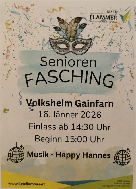 Senioren Fasching der Liste Flammer, Volksheim Gainfarn, Bad Vöslau, 16 ...