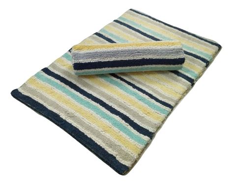 Buy Nothing Beyond Colorful Strip 2 Piece Bath Rugs Collection Color ...