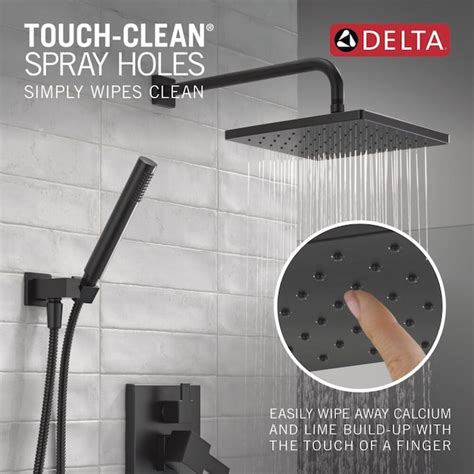 Delta Modern Matte Black 2-handle Single Function Square Shower Faucet ...