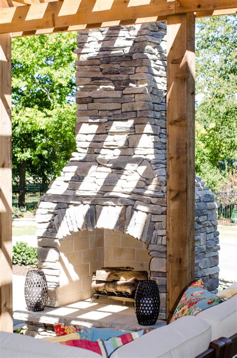 Outdoor Living: Gray Stone Fireplace, pagoda | Grey stone fireplace ...