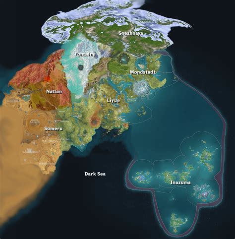 Teyvat World Map - Round 2 : r/Genshin_Lore
