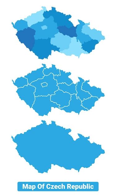 Vector Blue Mapa da República Checa em diferentes estilos conjunto de ...