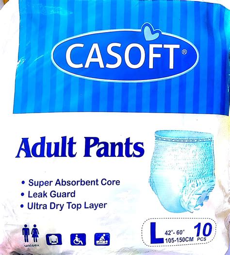 CASOFT Adult Pullups Pants Diapers LARGE (42- 60'') 10Pcs : Amazon.in ...