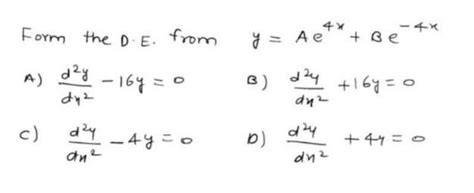 y=Ae 4x +Be −4x. this question - Brainly.in