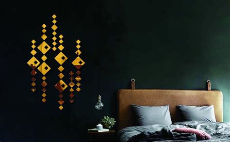 Buy Wall1ders Diamond Golden (Pack of 50), Mirror Stickers for Wall ...