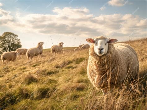 Premium AI Image | Sheep in a pasture