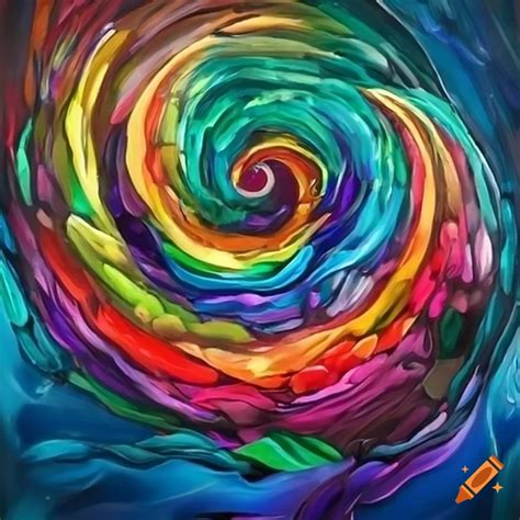 Colorful painting of jewels forming a rainbow