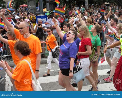 Marching in the Street at the Capital Pride Parade in Washington DC ...