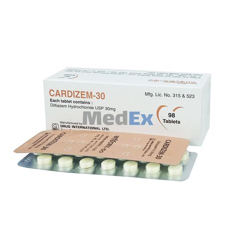 Cardizem | 30 mg | Tablet | কার্ডিজেম ৩০ মি.গ্রা. ট্যাবলেট | Drug International Ltd ...