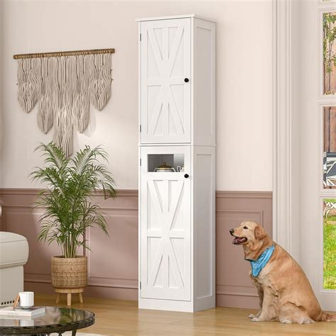 Kazoo Tall Bathroom Cabinet, Slim Bathroom Storage Cabinet with ...