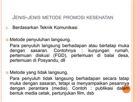 3 metode promosi kesehatan