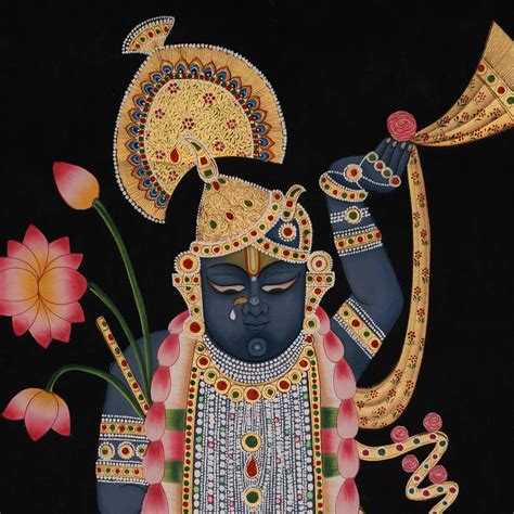 Lord Shrinath Ji Pichwai Handmade Painting For Home Wall Decor ...