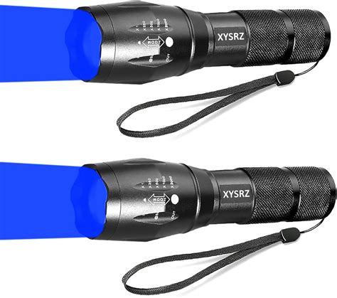 XYSRZ Blue Light Flashlight Single Mode Zoomable Blue LED Flashlight ...