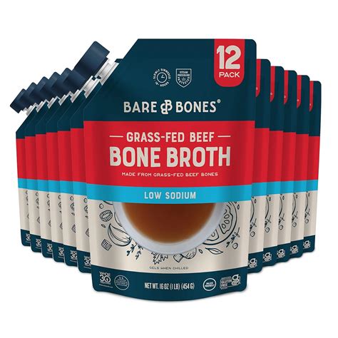 Amazon.com : Bare Bones Low Sodium Beef Bone Broth for Cooking and ...